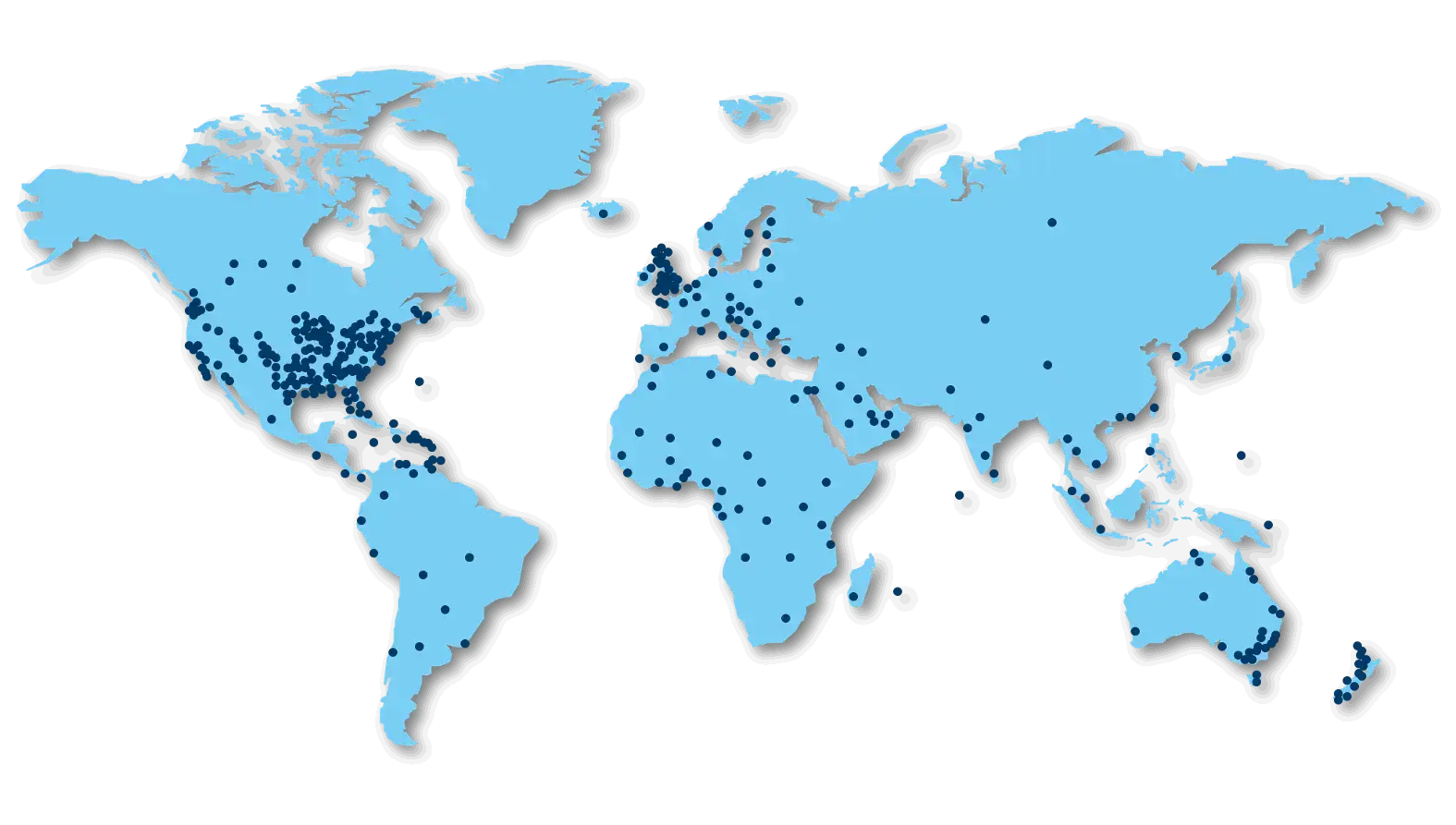 Zasięg globalny dzięki Gallagher — mapa świata