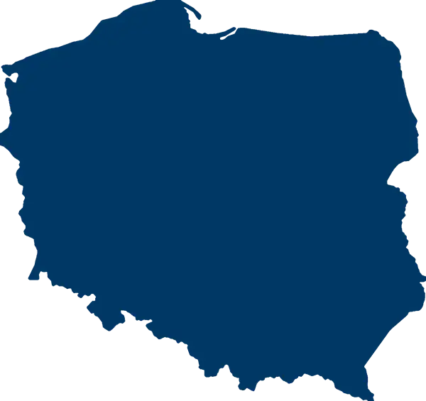 Mapa Polski z lokalizacjami biur RENOMIA